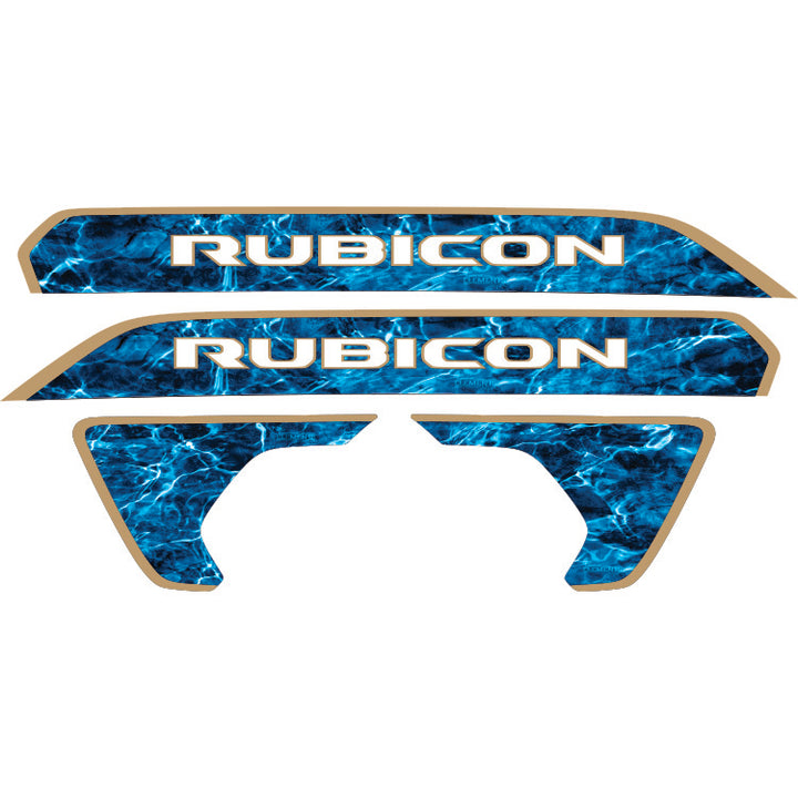 Rubicon Hood Lettering and Fender Insert Package - Mossy Oak Elements Aqua