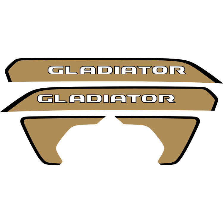 Gladiator Hood Lettering and Fender Insert Package - Black Outline