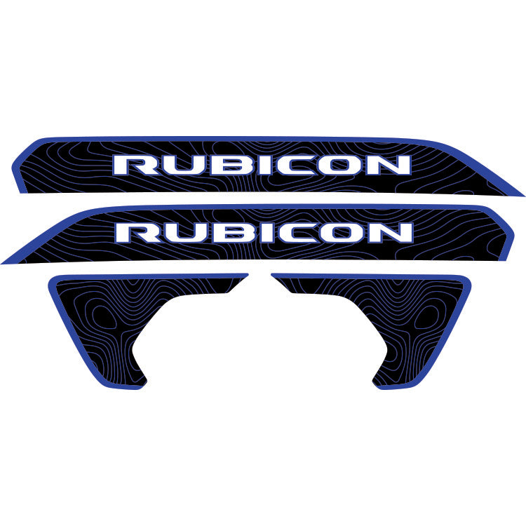 Rubicon Hood Lettering and Fender Insert Package - Topography with Color Outline