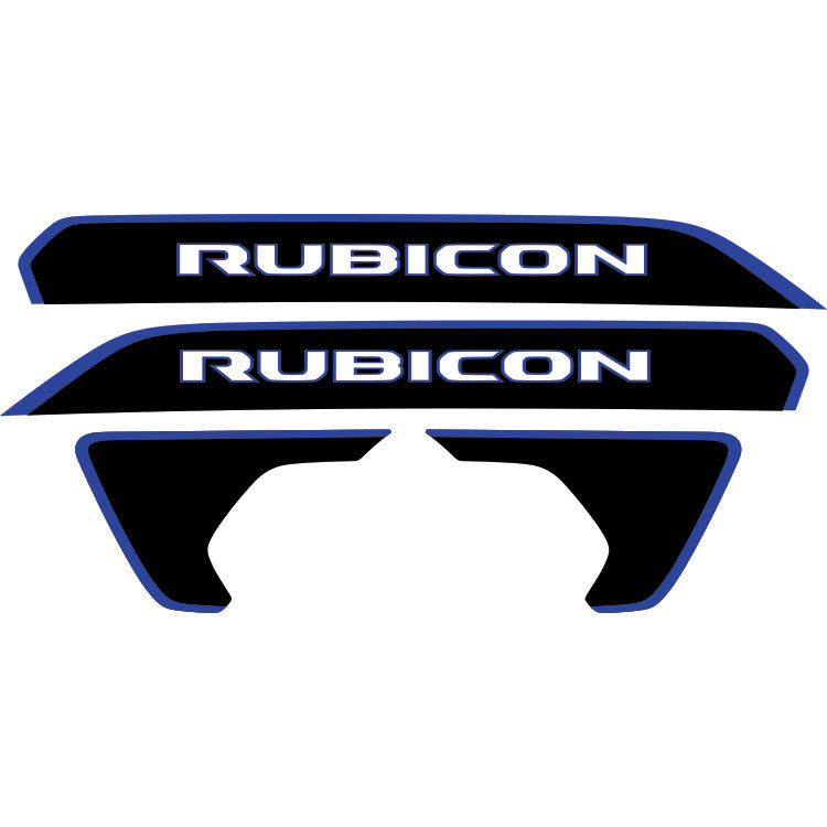 Rubicon Hood Lettering and Fender Insert Package - Colored Outline