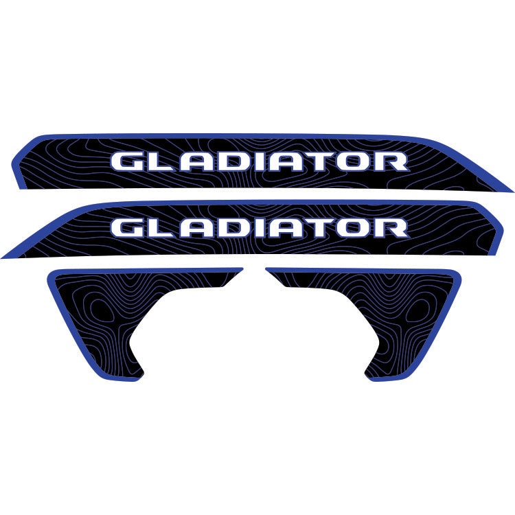 Gladiator Hood Lettering and Fender Insert Package - Topography with Colored Outline