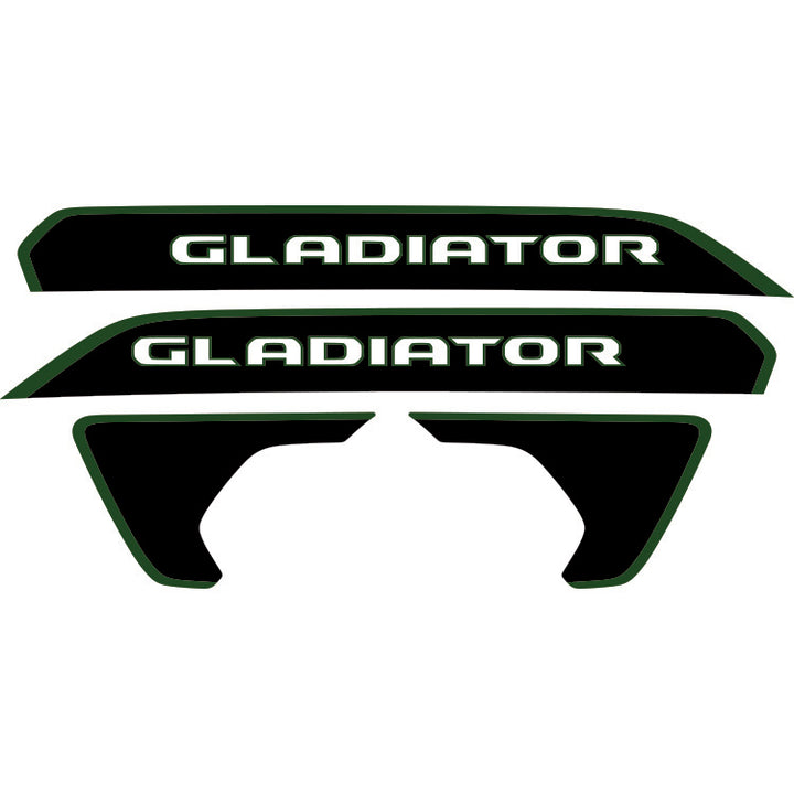 Gladiator Hood Lettering and Fender Insert Package - Colored Outline