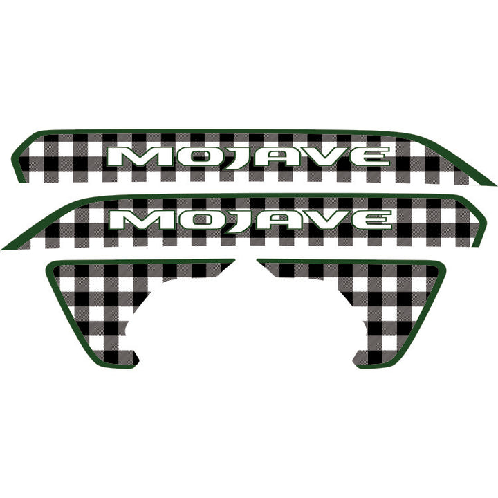 Mojave Hood Lettering and Fender Insert Package - Black and White Plaid