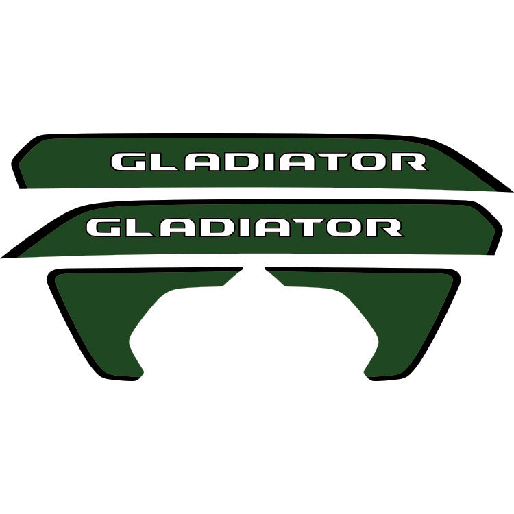 Gladiator Hood Lettering and Fender Insert Package - Black Outline