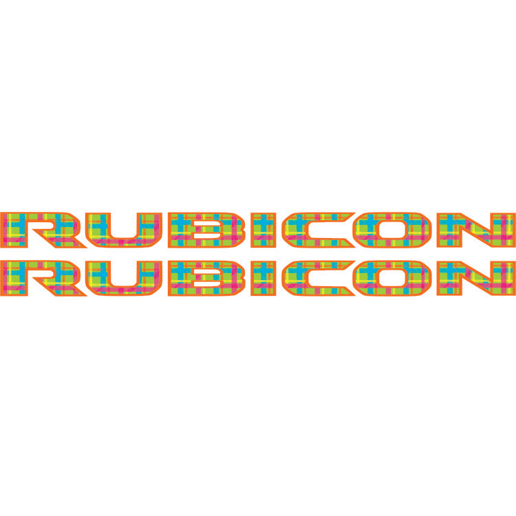 Rubicon Stickers Retro Neon Plaid