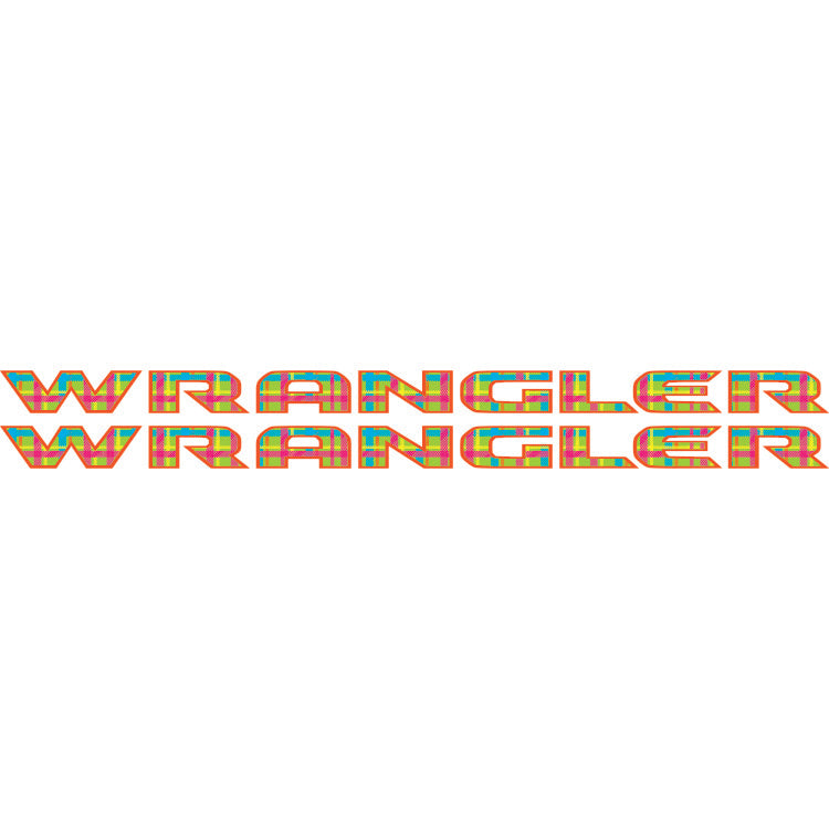 Wrangler Hood Lettering - Retro Neon Plaid