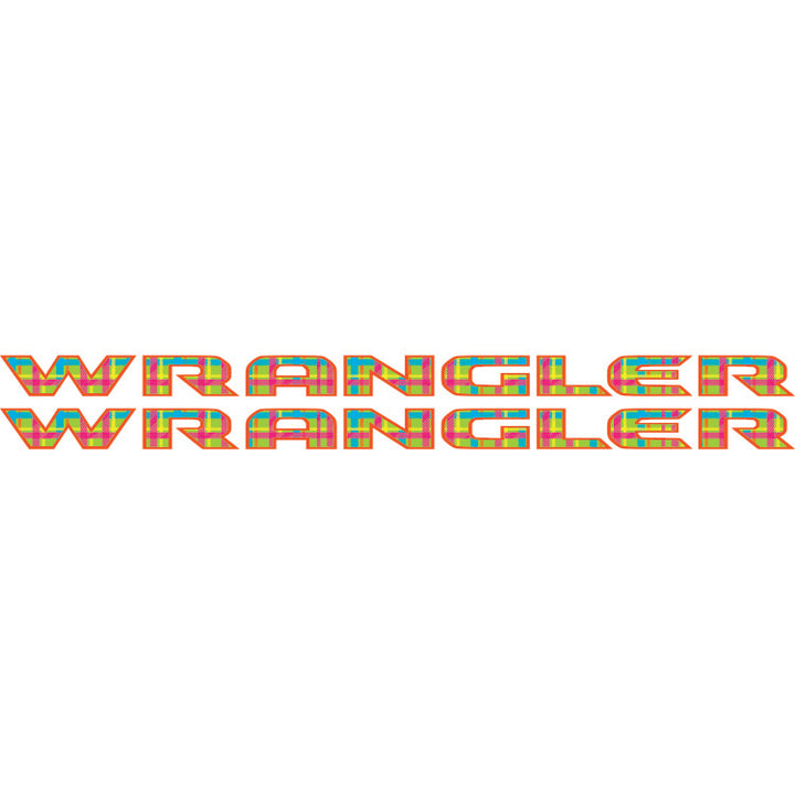 Wrangler Hood Lettering - Retro Neon Plaid