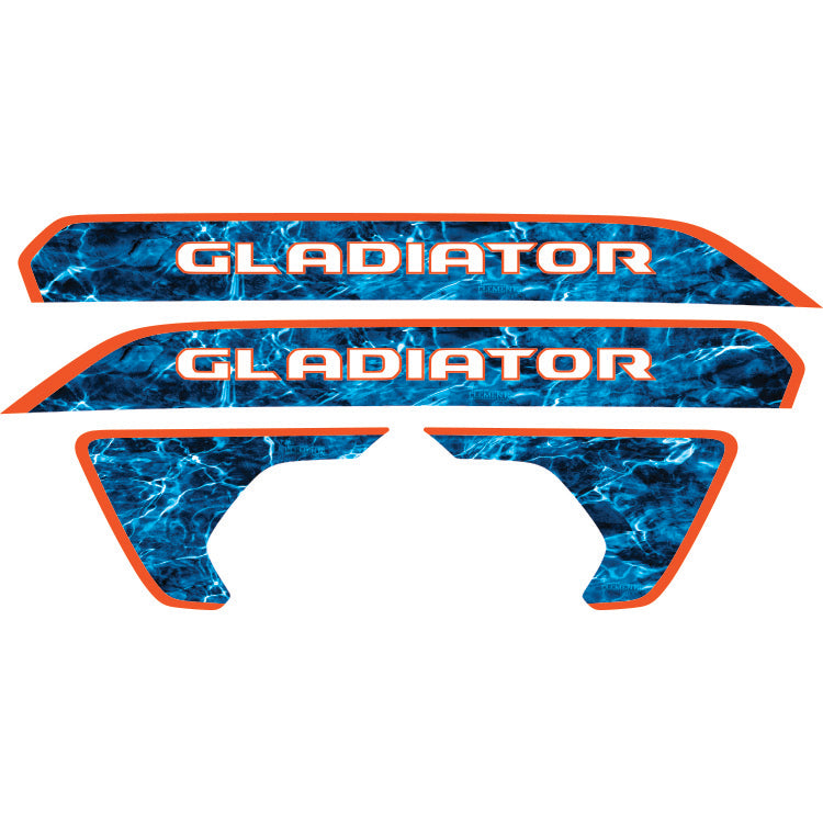 Gladiator Hood Lettering and Fender Insert Package - Mossy Oak Elements Aqua