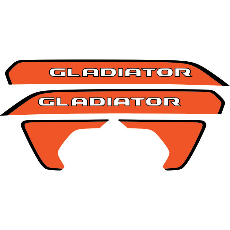 Gladiator Hood Lettering and Fender Insert Package - Black Outline