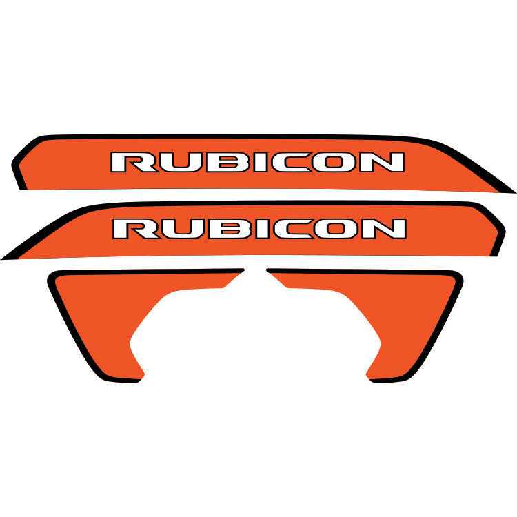 Rubicon Hood Lettering and Fender Insert Package - Black Outline