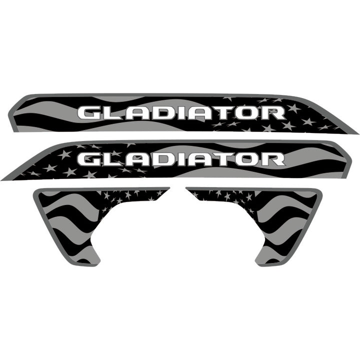 Gladiator Hood Lettering and Fender Insert Package - Subdued American Flag