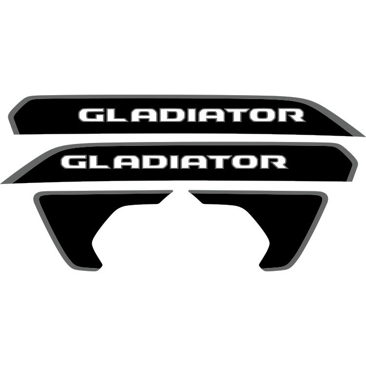 Gladiator Hood Lettering and Fender Insert Package - Colored Outline