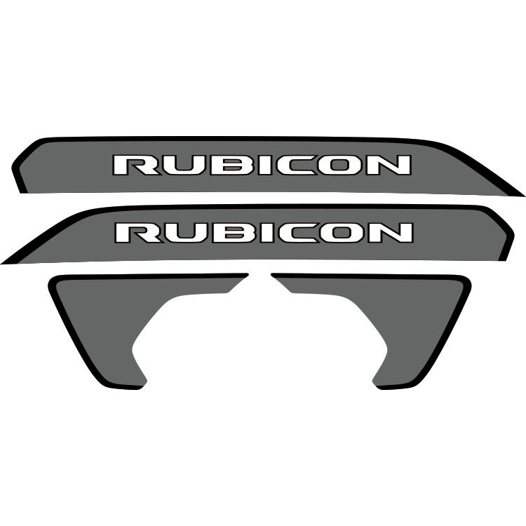 Rubicon Hood Lettering and Fender Insert Package - Black Outline