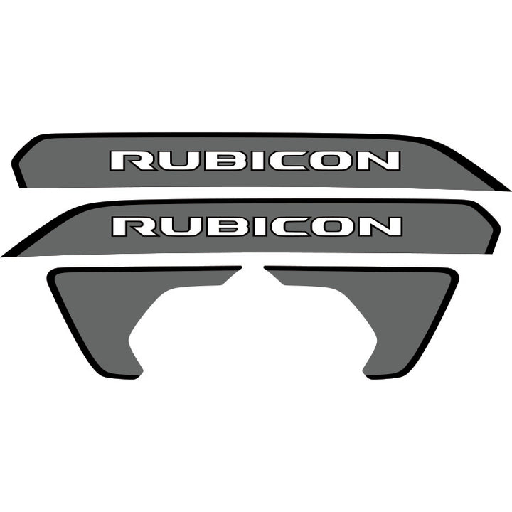 Rubicon Hood Lettering and Fender Insert Package - Black Outline