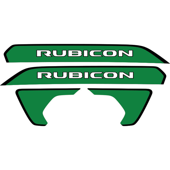 Rubicon Hood Lettering and Fender Insert Package - Black Outline