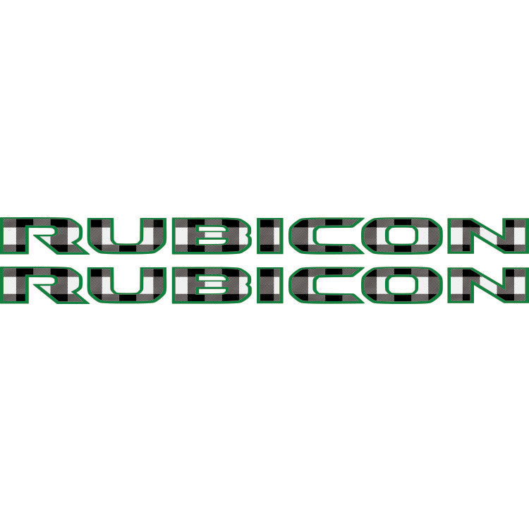 Rubicon Stickers Black and White Plaid