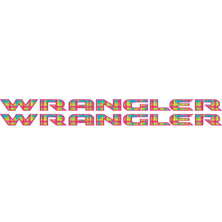 Wrangler Hood Lettering - Retro Neon Plaid