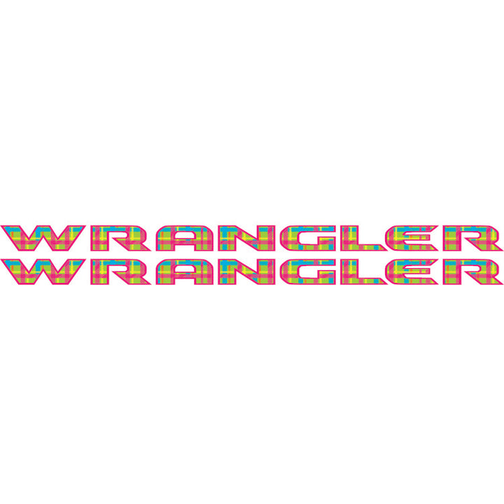 Wrangler Hood Lettering - Retro Neon Plaid