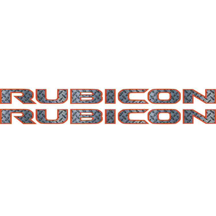 Rubicon Hood Lettering Textured - Diamond Plate