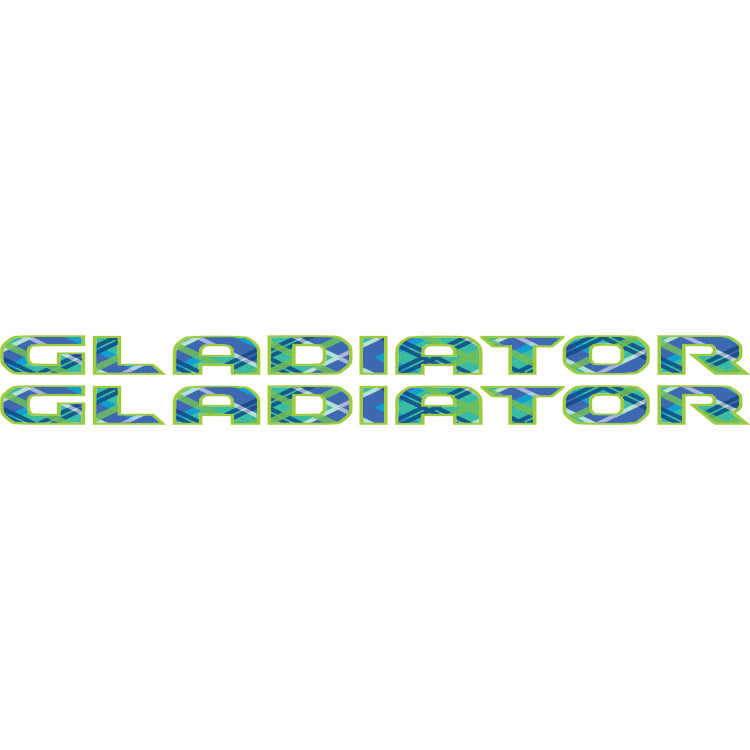 Gladiator Hood Lettering - Green and Blue Plaid