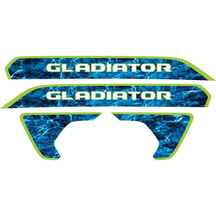 Gladiator Hood Lettering and Fender Insert Package - Mossy Oak Elements Aqua