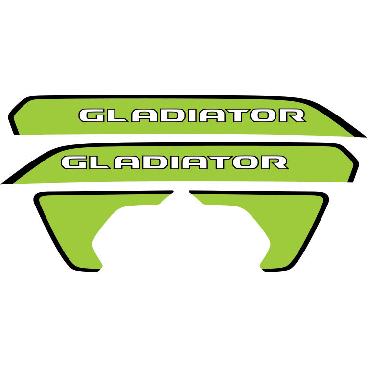 Gladiator Hood Lettering and Fender Insert Package - Black Outline