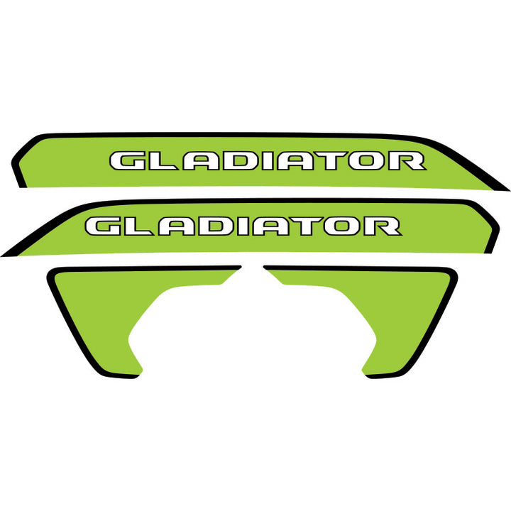 Gladiator Hood Lettering and Fender Insert Package - Black Outline