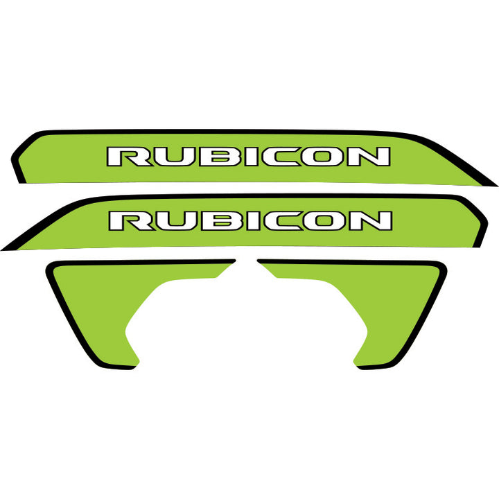 Rubicon Hood Lettering and Fender Insert Package - Black Outline