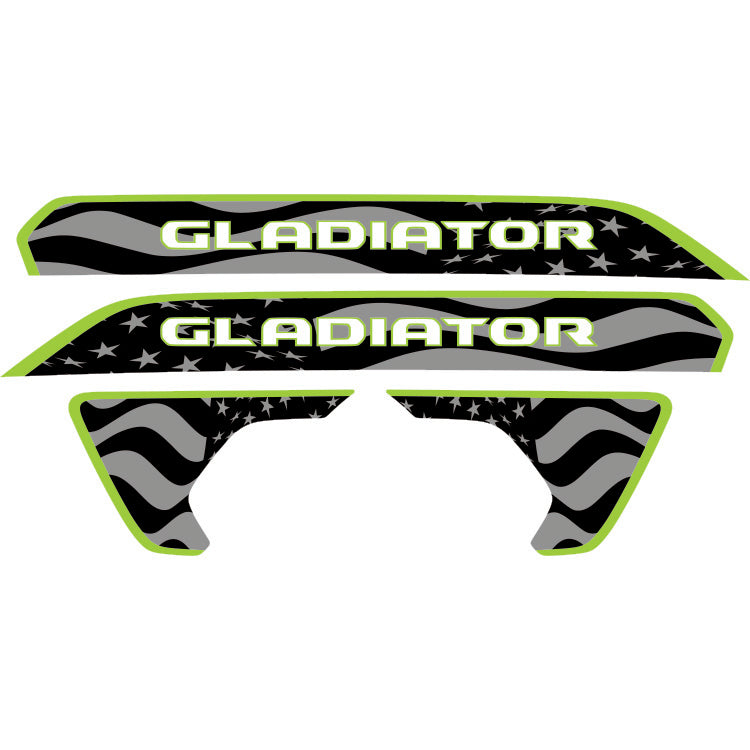 Gladiator Hood Lettering and Fender Insert Package - Subdued American Flag