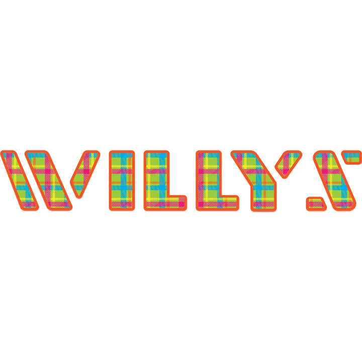 Willys Hood Lettering - Retro Neon Plaid