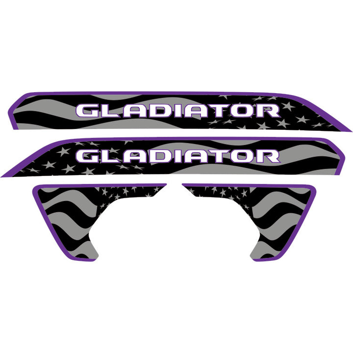 Gladiator Hood Lettering and Fender Insert Package - Subdued American Flag