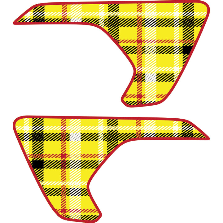 Sport Sahara Overland Willys Fender Inserts Yellow and Red Plaid