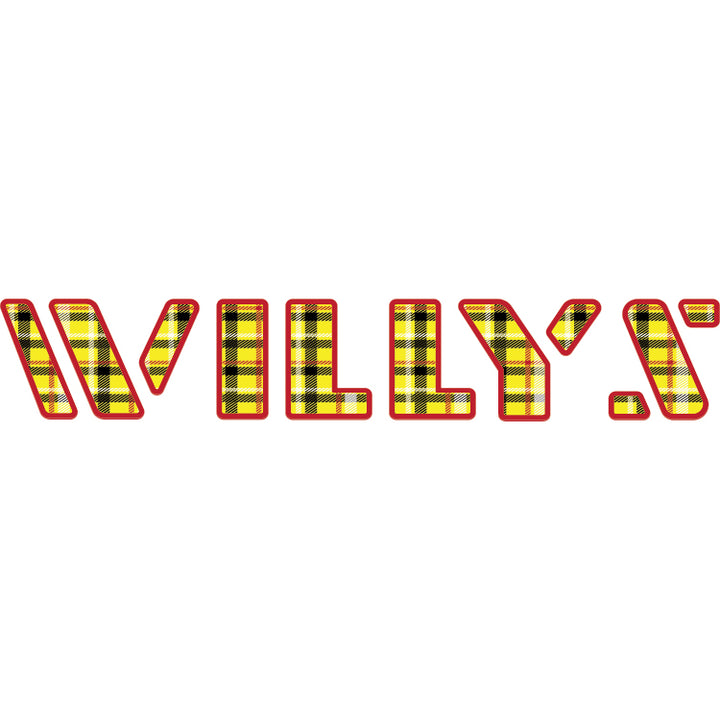 Willys Hood Lettering - Yellow and Red Plaid