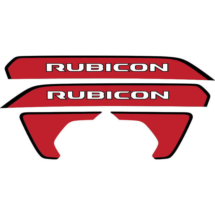 Rubicon Hood Lettering and Fender Insert Package - Black Outline