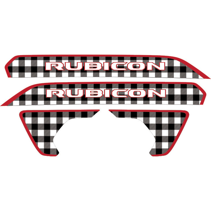 Rubicon Hood Lettering and Fender Insert Package - Black and White Plaid