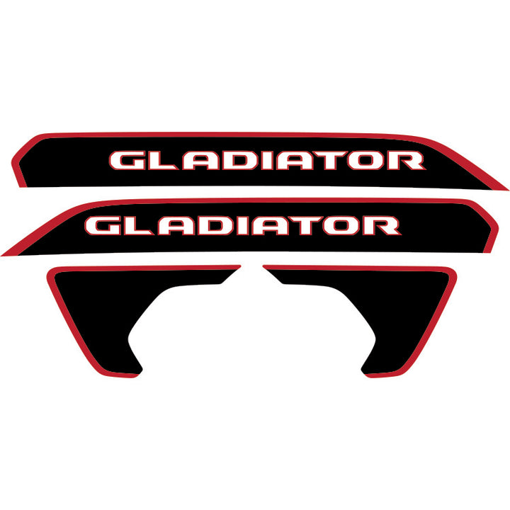 Gladiator Hood Lettering and Fender Insert Package - Colored Outline