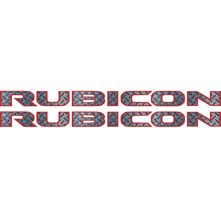 Rubicon Hood Lettering Textured - Diamond Plate