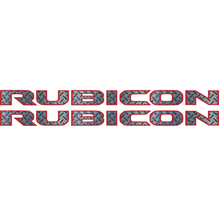 Rubicon Hood Lettering Textured - Diamond Plate