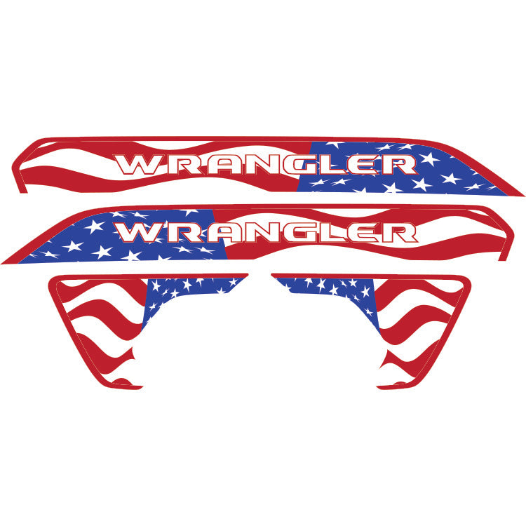 Wrangler Hood Lettering and Fender Insert Package - American Flag