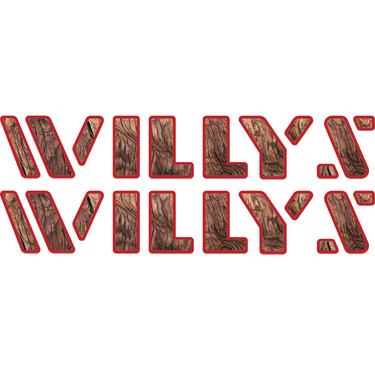 Willys Hood Lettering Textured - Wood