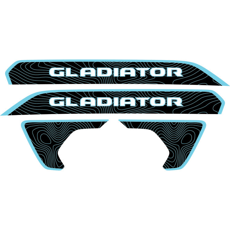 Gladiator Hood Lettering and Fender Insert Package - Topography with Colored Outline