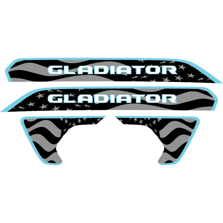 Gladiator Hood Lettering and Fender Insert Package - Subdued American Flag