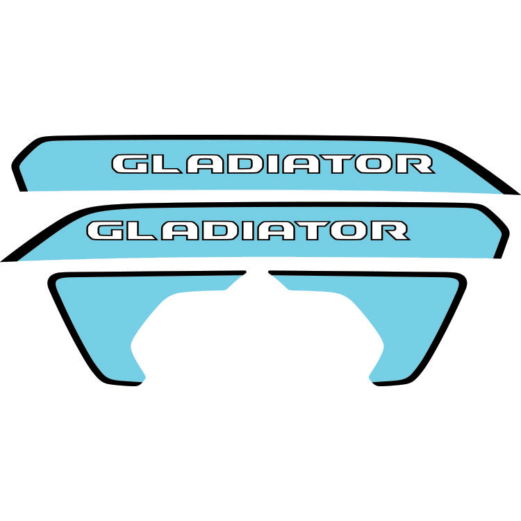 Gladiator Hood Lettering and Fender Insert Package - Black Outline