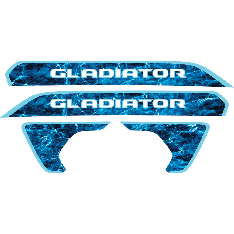 Gladiator Hood Lettering and Fender Insert Package - Mossy Oak Elements Aqua