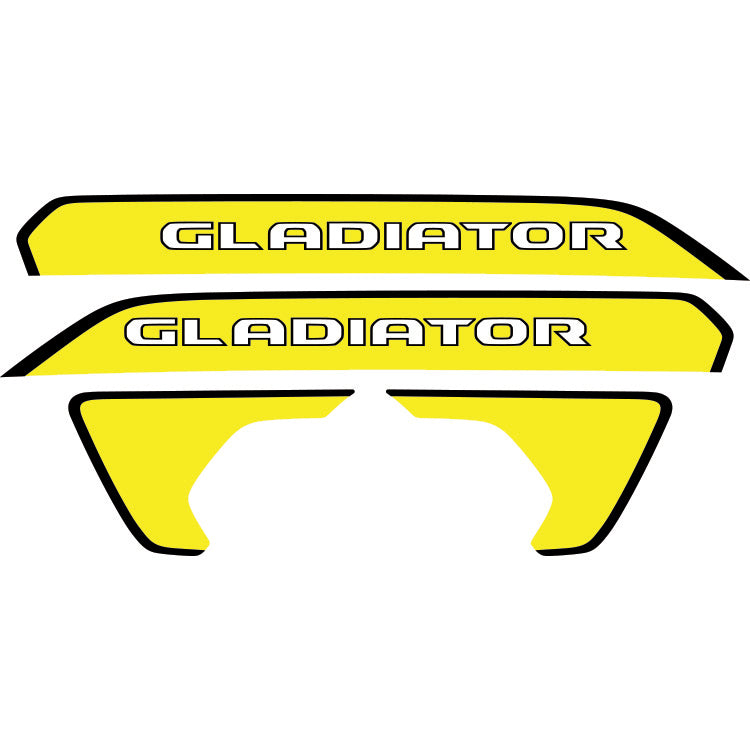 Gladiator Hood Lettering and Fender Insert Package - Black Outline