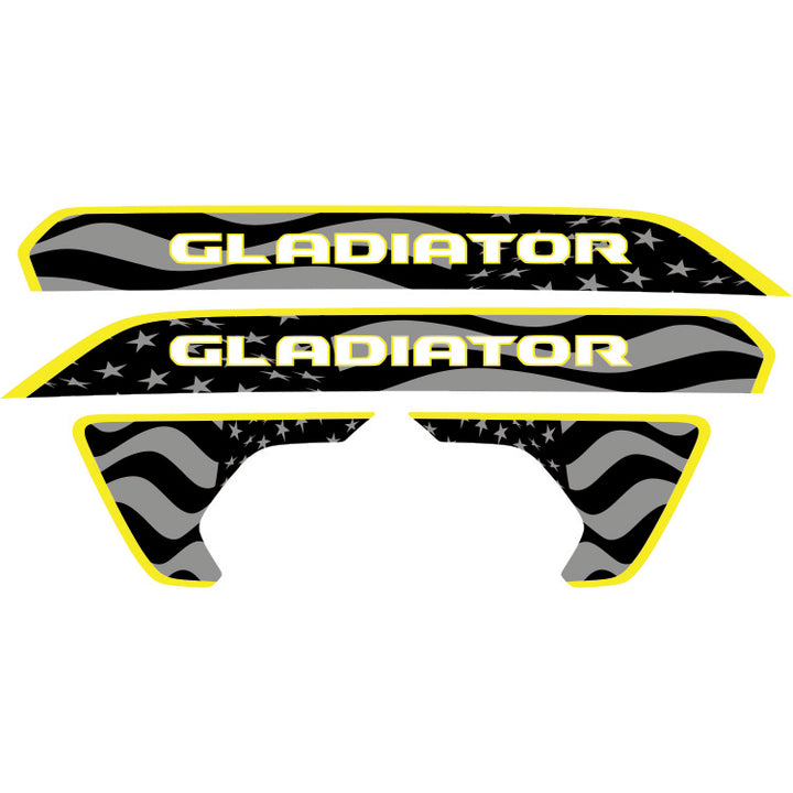 Gladiator Hood Lettering and Fender Insert Package - Subdued American Flag