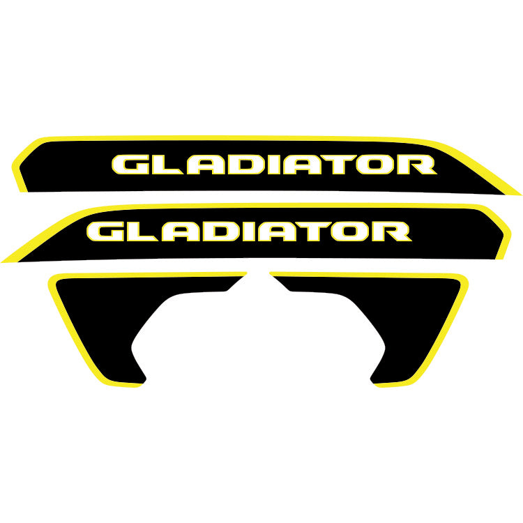 Gladiator Hood Lettering and Fender Insert Package - Colored Outline