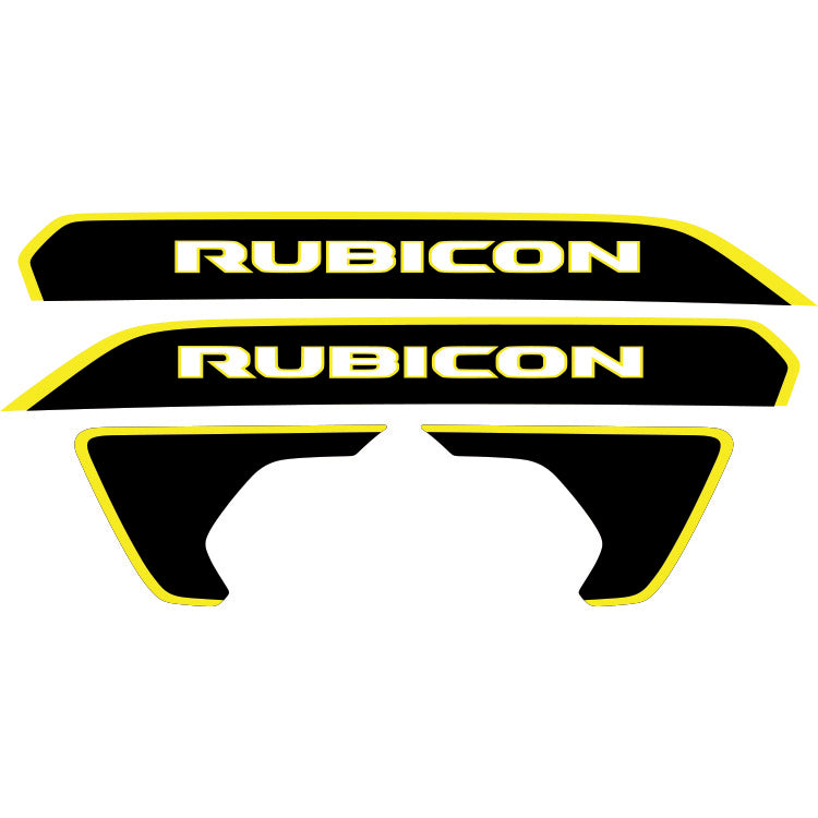 Rubicon Hood Lettering and Fender Insert Package - Colored Outline